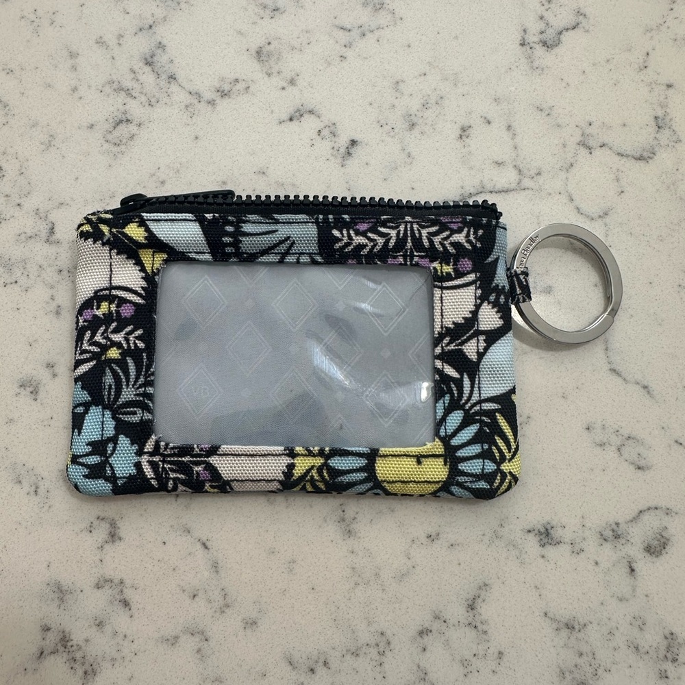 Vera Bradley Black and Blue Floral Keychain Wallet